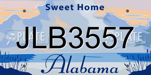 JLB3557 Alabama License Plate