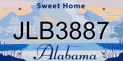 JLB3887 Alabama License Plate