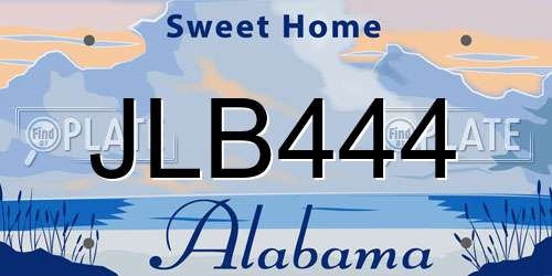 JLB444 Alabama License Plate