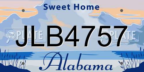 JLB4757 Alabama License Plate