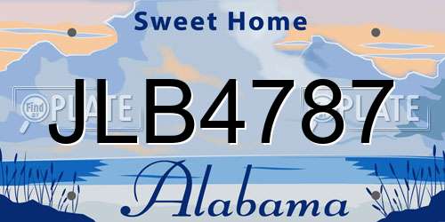JLB4787 Alabama License Plate
