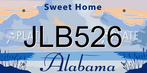 JLB526 Alabama License Plate