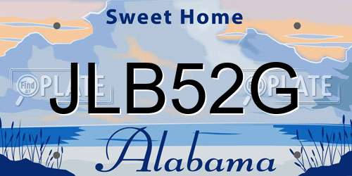 JLB52G Alabama License Plate