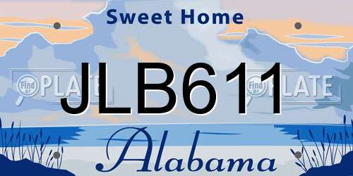 JLB611 Alabama License Plate