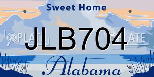 JLB704 Alabama License Plate