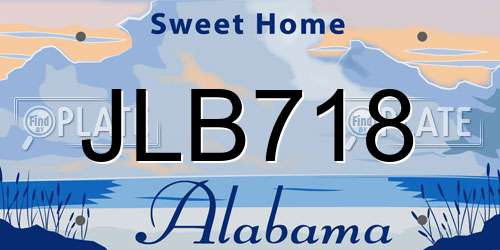 JLB718 Alabama License Plate