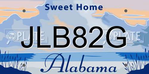 JLB82G Alabama License Plate