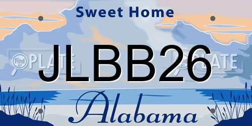 JLBB26 Alabama License Plate