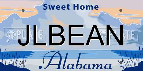 JLBEAN Alabama License Plate
