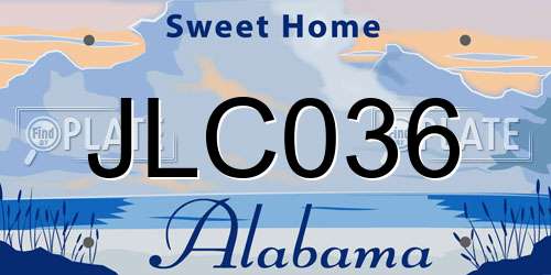 JLC036 Alabama License Plate
