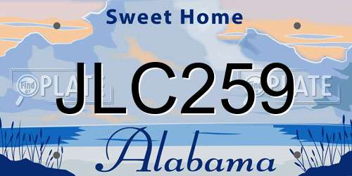 JLC259 Alabama License Plate
