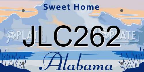 JLC262 Alabama License Plate