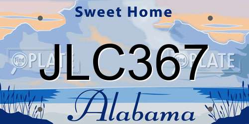JLC367 Alabama License Plate