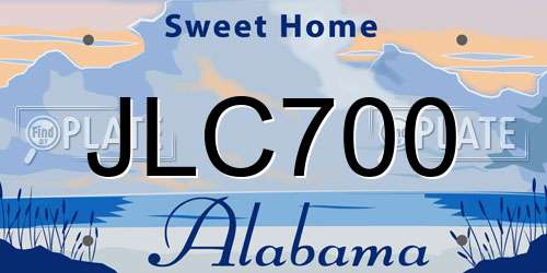 JLC700 Alabama License Plate