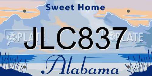 JLC837 Alabama License Plate