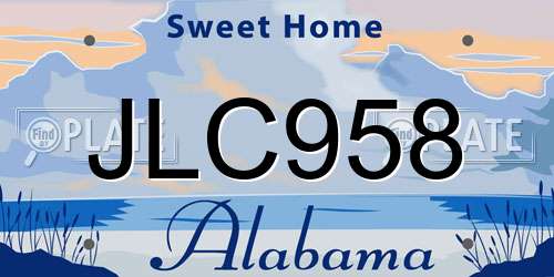 JLC958 Alabama License Plate