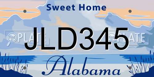 JLD345 Alabama License Plate