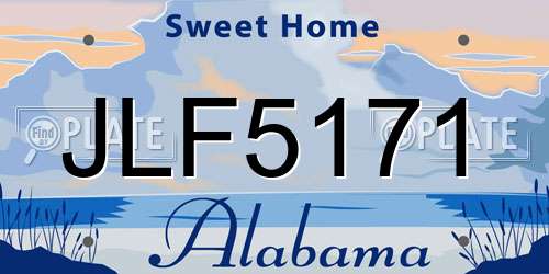JLF5171 Alabama License Plate