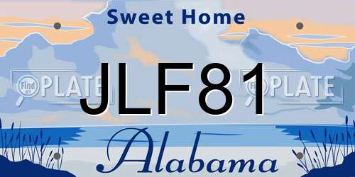 JLF81 Alabama License Plate