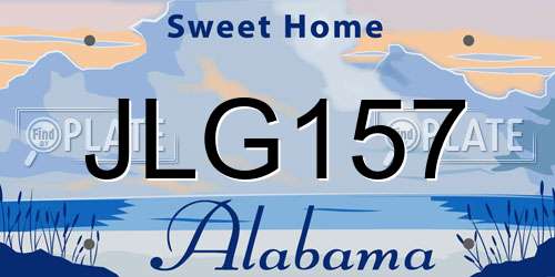 JLG157 Alabama License Plate