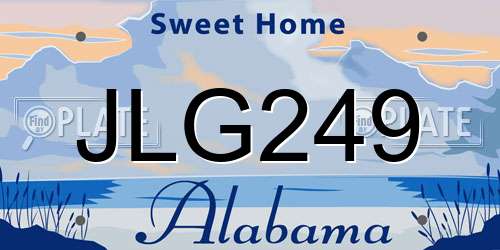 JLG249 Alabama License Plate