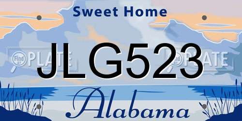 JLG523 Alabama License Plate