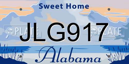 JLG917 Alabama License Plate