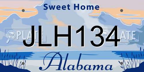 JLH134 Alabama License Plate
