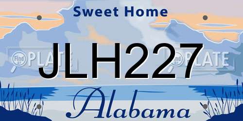 JLH227 Alabama License Plate