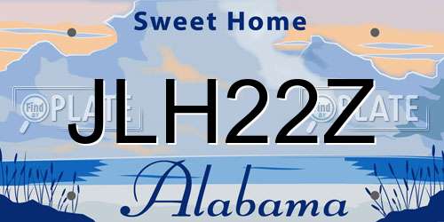 JLH22Z Alabama License Plate