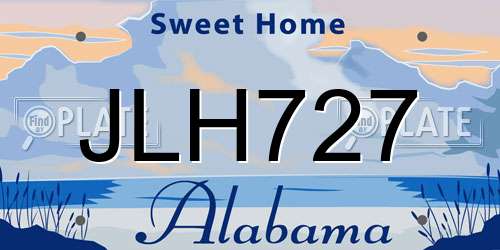 JLH727 Alabama License Plate