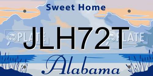 JLH72T Alabama License Plate