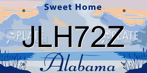 JLH72Z Alabama License Plate
