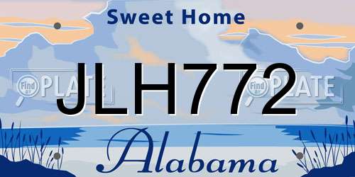 JLH772 Alabama License Plate