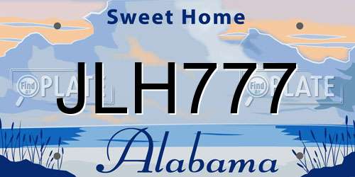 JLH777 Alabama License Plate
