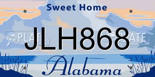 JLH868 Alabama License Plate