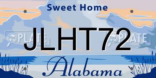 JLHT72 Alabama License Plate