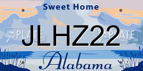 JLHZ22 Alabama License Plate