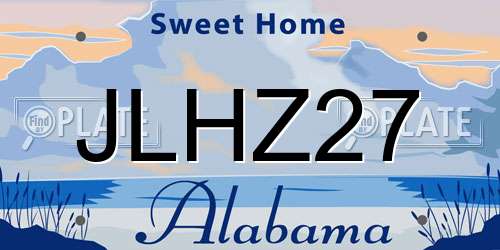 JLHZ27 Alabama License Plate