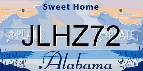 JLHZ72 Alabama License Plate