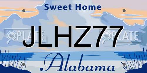 JLHZ77 Alabama License Plate