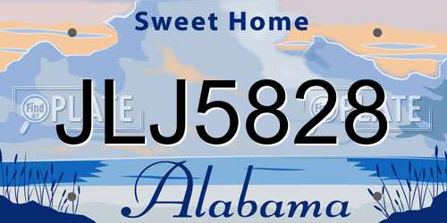 JLJ5828 Alabama License Plate