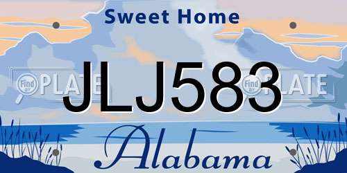 JLJ583 Alabama License Plate