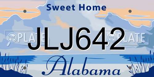 JLJ642 Alabama License Plate