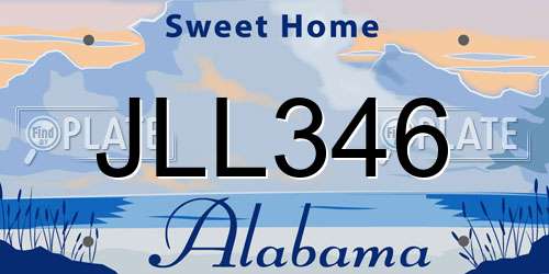 JLL346 Alabama License Plate