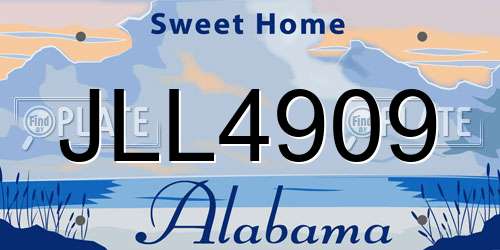 JLL4909 Alabama License Plate