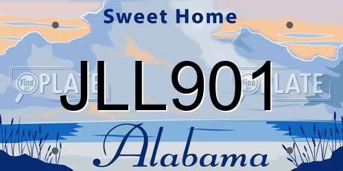 JLL901 Alabama License Plate