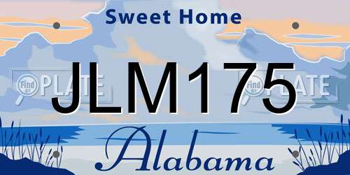 JLM175 Alabama License Plate