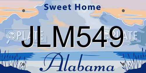 JLM549 Alabama License Plate
