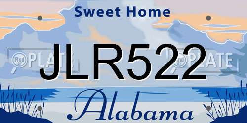 JLR522 Alabama License Plate